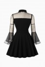 Flared Gothic Dress With Mesh Sleeves (105472) - цена