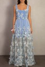 Длинное платье Sky Garden с объемной вышивкой (105606) - оригинальная одежда