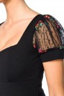 Элегантное винтажное платье с вышитыми рукавами (105554) - материал