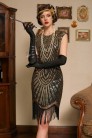 Ошатне плаття для вечірки Гетсбі (Black-Gold) (105579) - цена