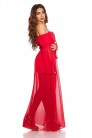 Red Chiffon Off Shoulder Dress (105512) - 3