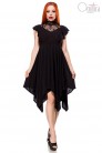 Асимметричное платье с кружевом и рукавами-крылышками (105556) - цена