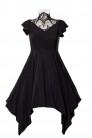 Асимметричное платье с кружевом и рукавами-крылышками (105556) - материал