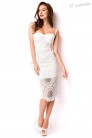 Бандажное белое платье миди XC5330 (105330) - цена