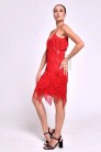 Сяюча червона сукня з бахромою в стилі Гетсбі (105594) - 5
