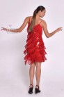 Сяюча червона сукня з бахромою в стилі Гетсбі (105594) - оригинальная одежда