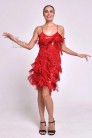 Сяюча червона сукня з бахромою в стилі Гетсбі (105594) - материал