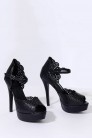 Чорні туфлі з перфорацією та ремінцем Belsira (300012) - цена