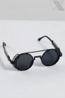 Круглые солнцезащитные очки Grunge Punk черные (905134) - 3
