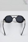 Grunge Punk Industrial Round Sunglasses - black (905134) - цена