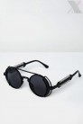 Круглые солнцезащитные очки Grunge Punk черные (905134) - 5
