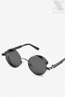 Круглые черные очки в металлической оправе + чехол (905137) - 5