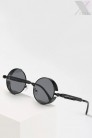 Круглые черные очки в металлической оправе + чехол (905137) - цена
