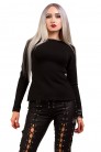 Women's Long Sleeve Top with Lacing and Mesh (102258) - 3