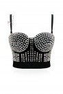 Black Bustier with Spikes and Feathers (102225) - материал