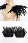 Black Bustier with Spikes and Feathers (102225) - цена