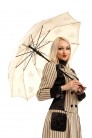 Жіноча парасолька від сонця з вишивкою (кремова) (402012) - материал