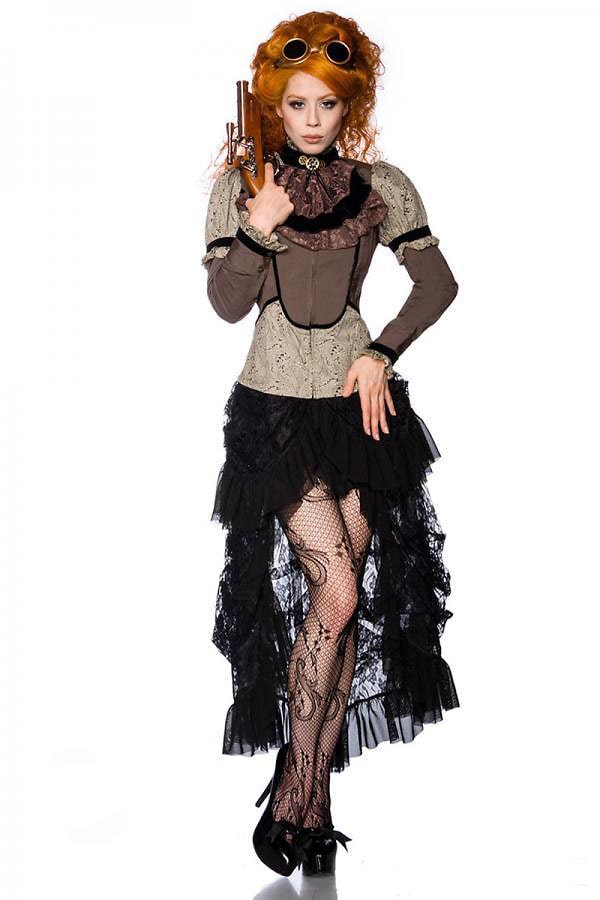 Steampunk Blouse with Jabot and Paisley Pattern