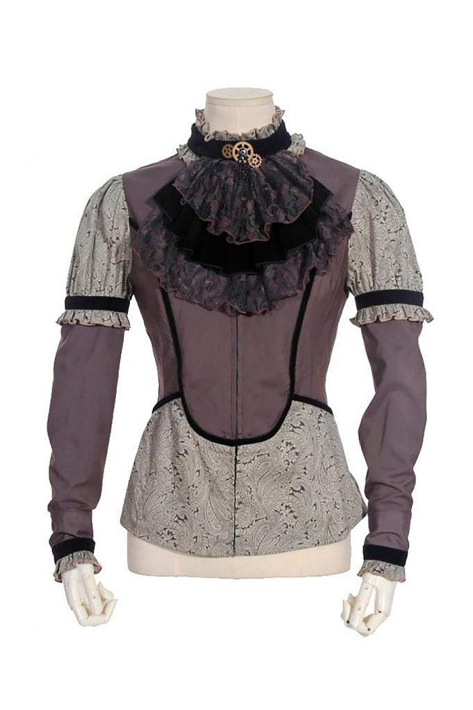 Steampunk Blouse with Jabot and Paisley Pattern