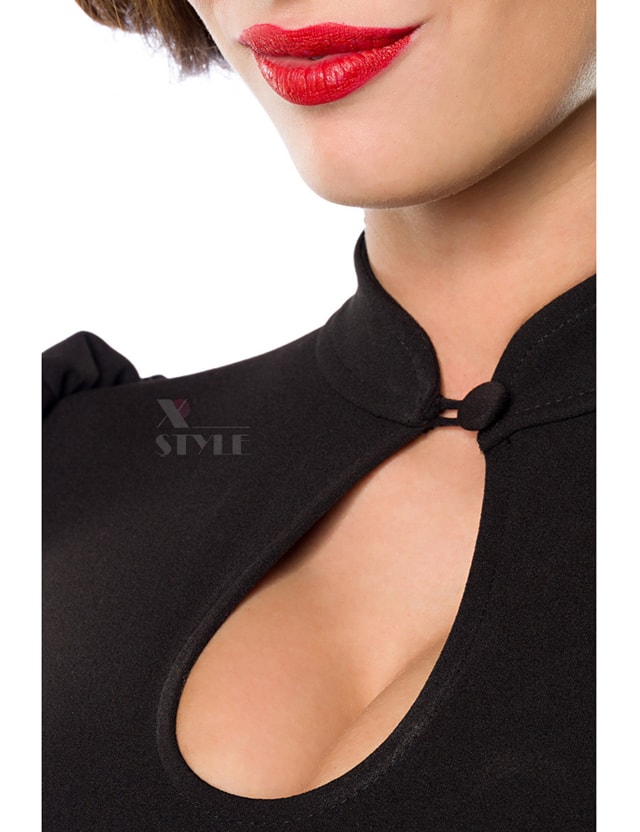 Ошатна чорна блуза в стилі Ретро B187