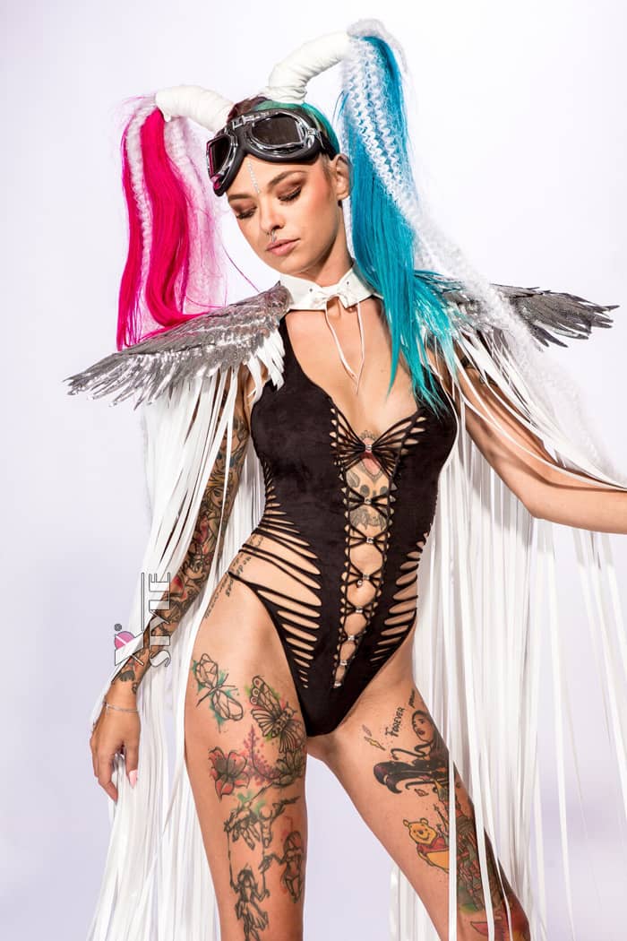 Festival Cape with Fringe and Angel Wings