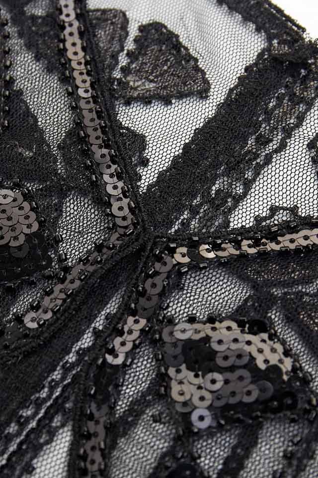 Elegant UF-Vintage Sequin Shawl Cape