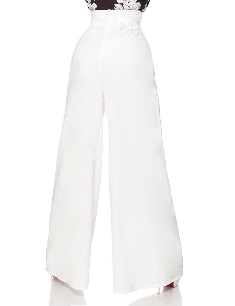 Білі широкі жіночі штани Belsira
