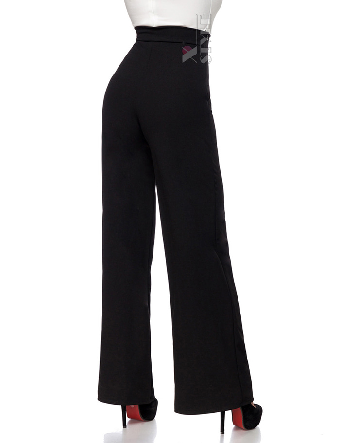 Wide Leg Trousers With Pockets and High-waist