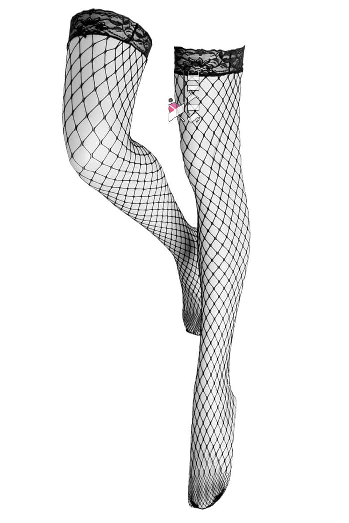 Fishnet Stockings with Lace Elastic Band DC010