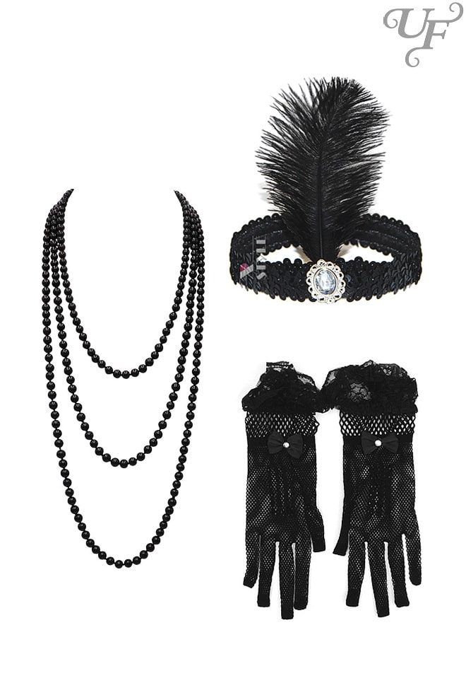 Gatsby Accessories Set (headband, necklace, gloves)