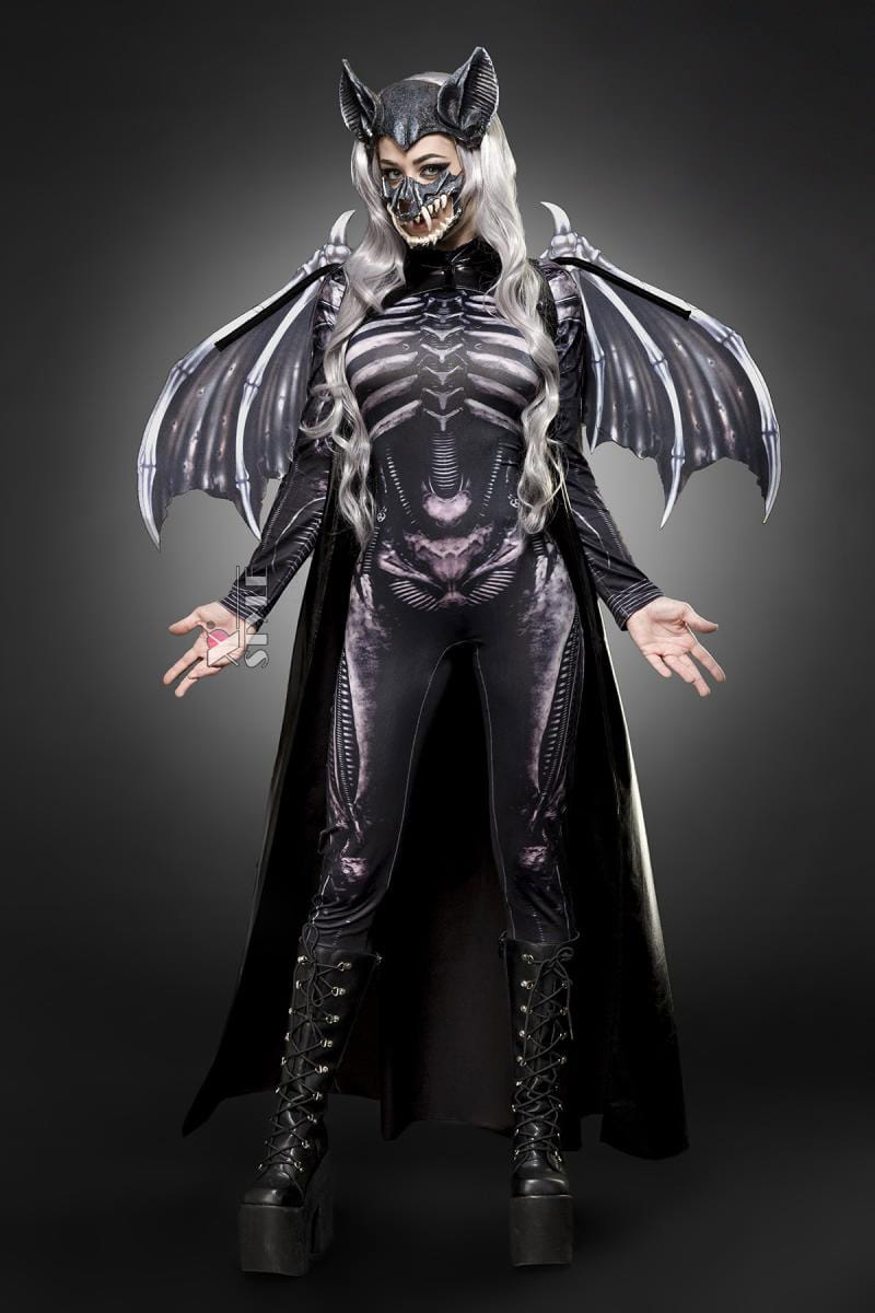 Skull Bat Lady 5-Piece Costume