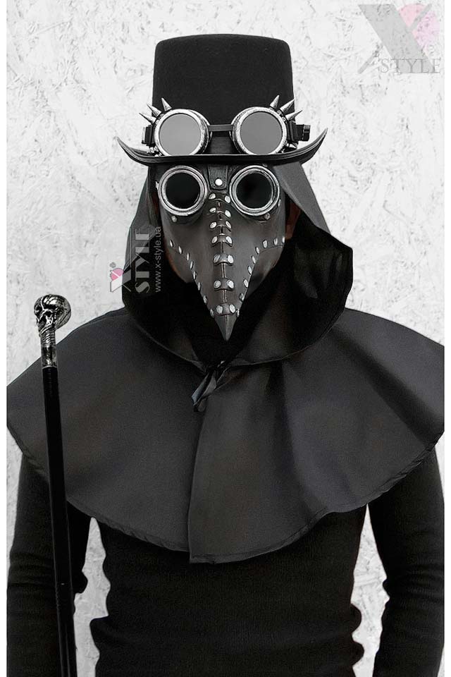 Plague Doctor Costume (mask, cape, hat, glasses, cane) (611062)