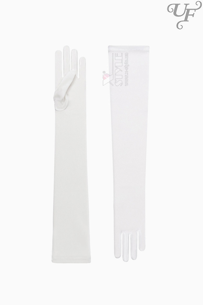 Длинные матовые белые перчатки (55 см) (601232)