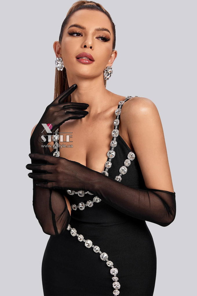Long Transparent Micro Mesh Gloves