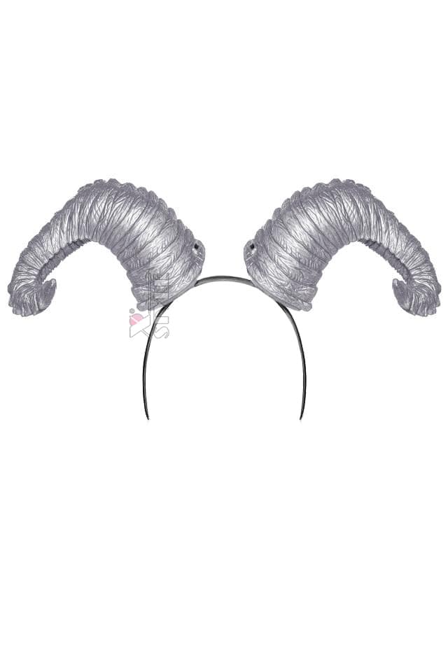 Cosplay Couture Silver Horns on a Hoop