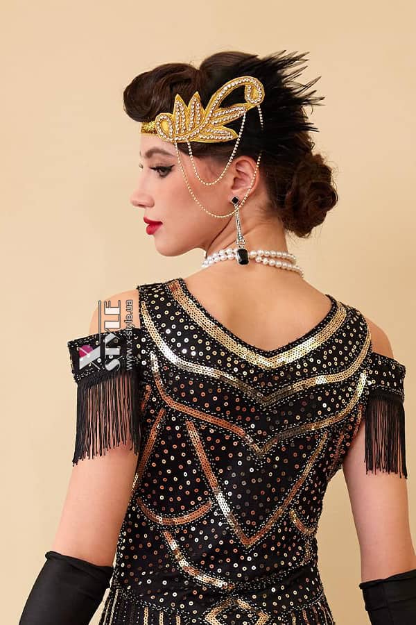 Золотистая повязка Gatsby с цепочками 