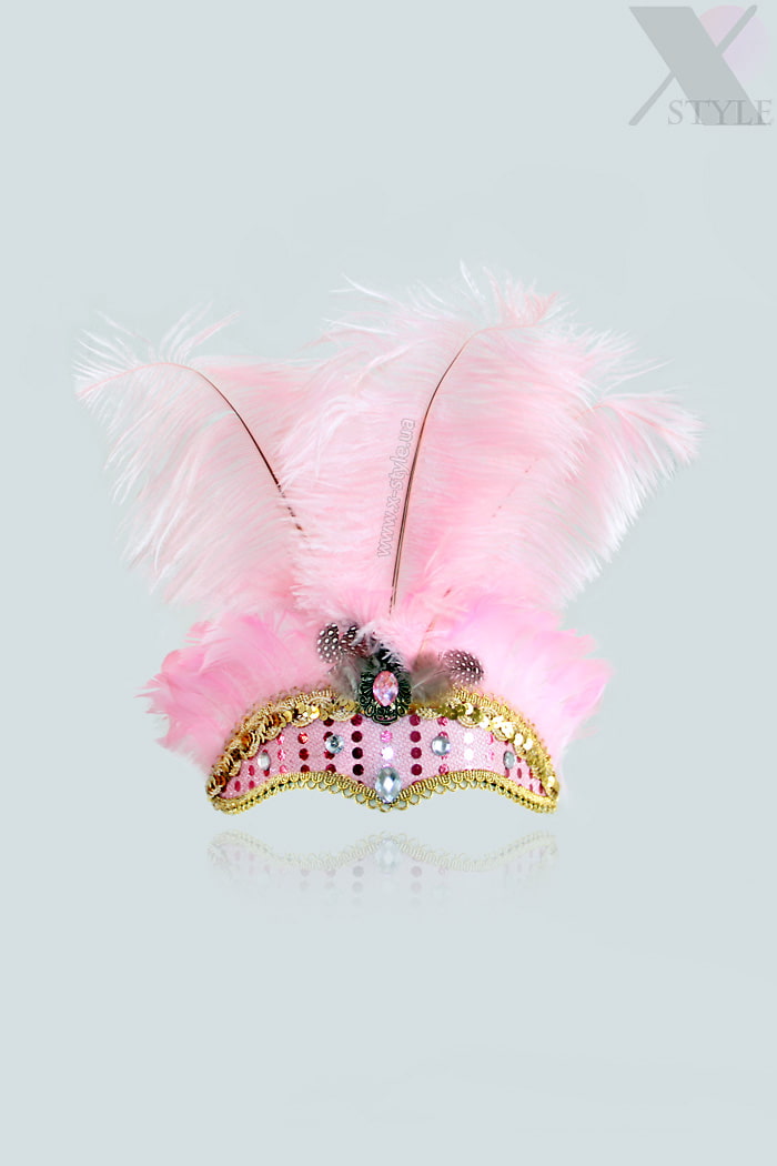 Cotton Candy Festival Crown with Feathers