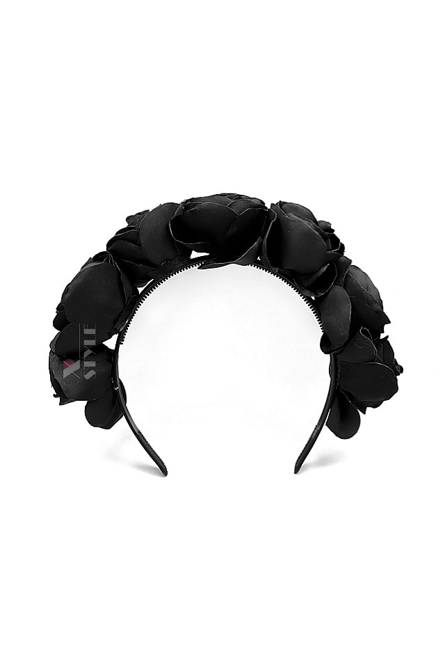 Black Rose Headband (Handmade)