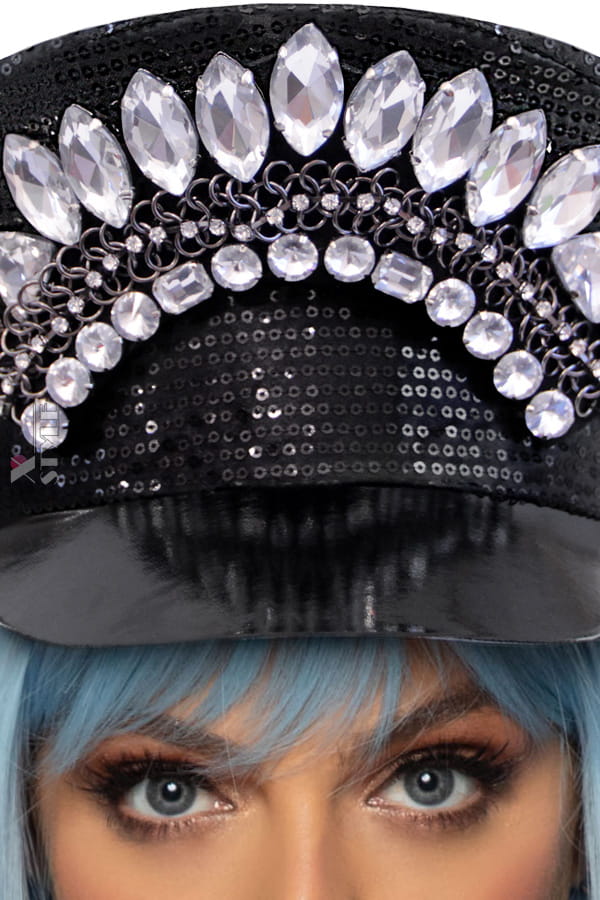 Burning Man Festival Captain Hat with Jewels