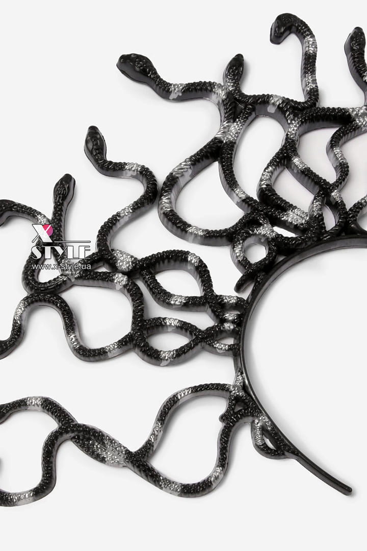 Корона со змеями на обруче Black/Silver