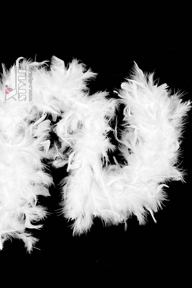 Белое пышное боа Premium U4216