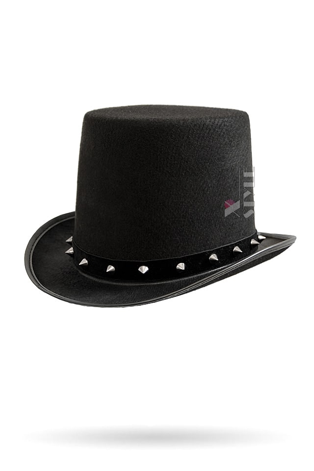 Black Top Hat with Spikes