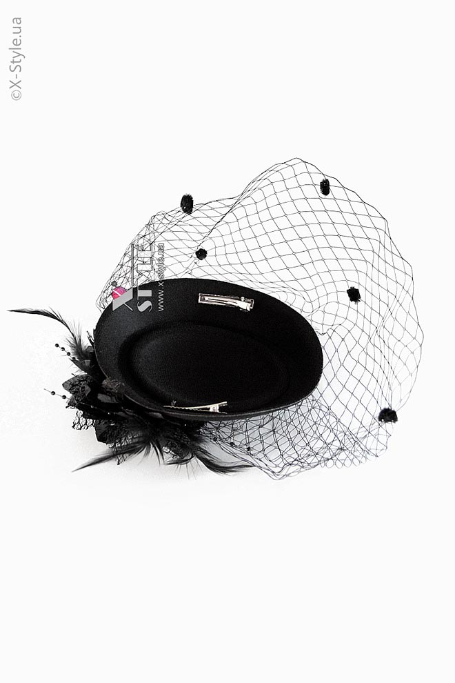 Black Mini hat with Veil X20181