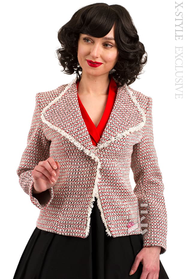 Women's Retro Tweed Blazer Jacket X2116