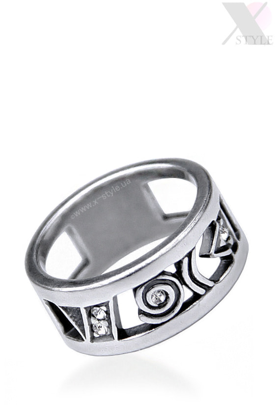 Ювелирное кольцо с серебрением и Сваровски XJ212