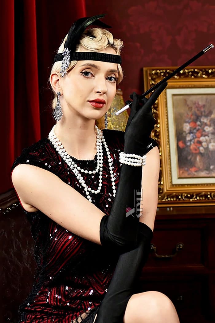 Gatsby Accessories Set (Gloves, Beads, Cigarette Holder, Headband)