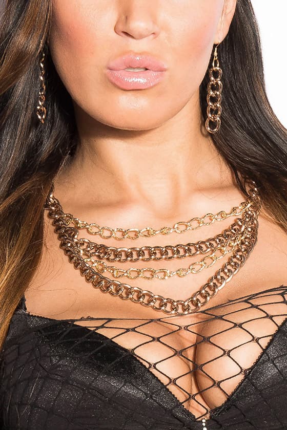 Chunky Chain Necklace and Earrings