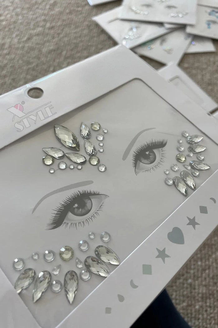 Self-Adhesive Crystal White Makeup Rhinestones