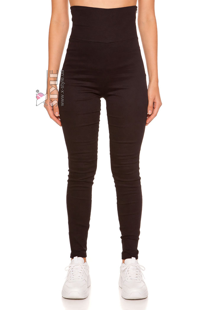 Чорні облягаючі трегінси з блискавкою