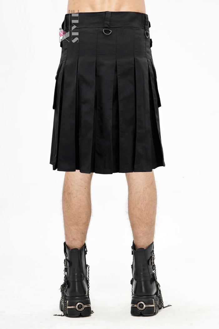 Black Kilt with Hanging Pockets